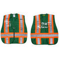 Incident Command Vest with clear card holders, 4.5" Stripes, (Regular and Jumbo) Dark Green